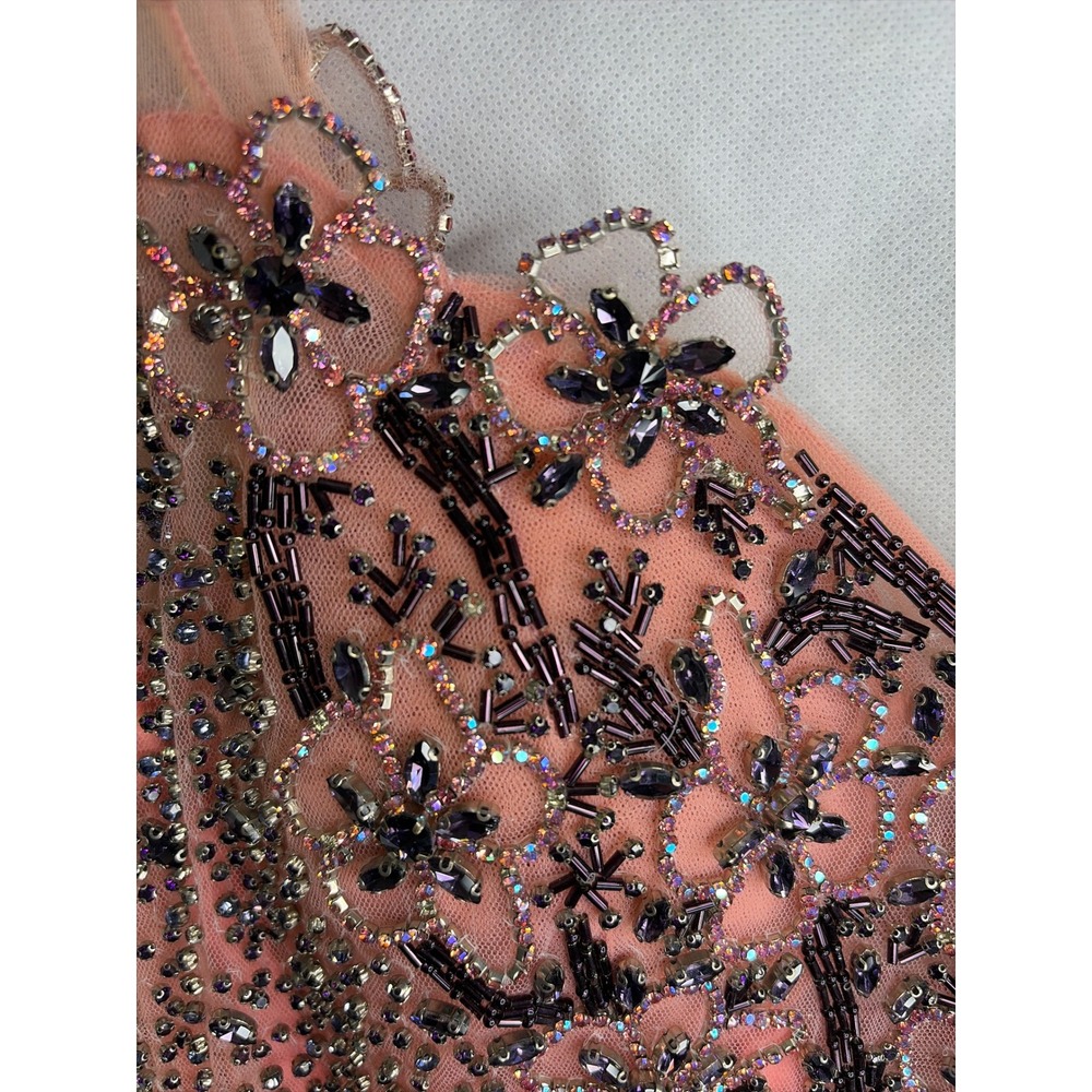 Portia & Scarlett Couture Crystal Embellished Fringed Mini Dress 6‎ NWT - Picture 10 of 11